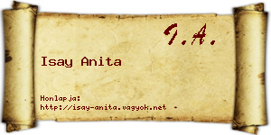 Isay Anita névjegykártya